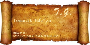 Tomasik Géza névjegykártya